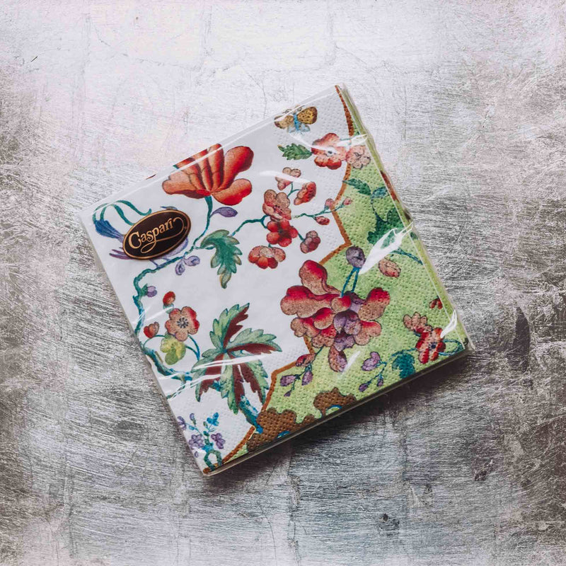 Indulge in luxury with our Caspari triple-ply Cocktail Napkins. Made in Germany, these napkins feature exquisite artwork and designs from around the world, printed with nontoxic, water-soluble dyes and food-safe ink. Elevate your entertaining with sophistication and taste. Comes in sets of 20 napkins in 17 different designs.