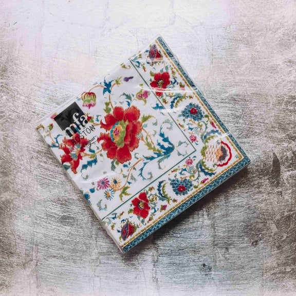 Indulge in luxury with our Caspari triple-ply Cocktail Napkins. Made in Germany, these napkins feature exquisite artwork and designs from around the world, printed with nontoxic, water-soluble dyes and food-safe ink. Elevate your entertaining with sophistication and taste. Comes in sets of 20 napkins in 17 different designs.