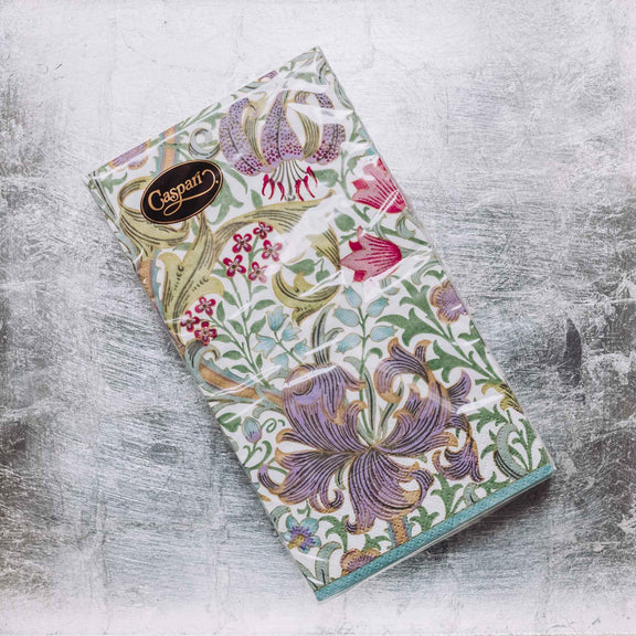 Indulge in luxury with our Caspari triple-ply Guest Towels. Made in Germany, these napkins feature exquisite artwork and designs from around the world, printed with nontoxic, water-soluble dyes and food-safe ink. Elevate your entertaining with sophistication and taste. Comes in sets of 15 napkins in 24 different designs.